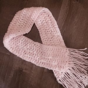 Pink crochet scarf
